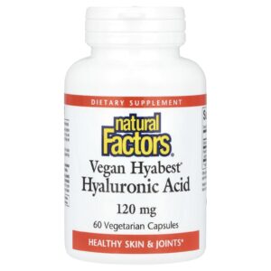 Natural Factors Vegan Hyabest Ácido Hialurônico 120 mg 60 Cápsulas Vegetarianas