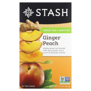 Stash Tea Chá Verde e Matcha Gengibre e Pêssego 18 Saquinhos de Chá 36 g (12 oz)
