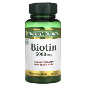 Natures Bounty Biotina 5.000 mcg 72 Cápsulas Softgel de Liberação Rápida