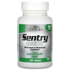 21st Century Sentry Senior Suplemento Multivitamínico e Multimineral Adultos Acima de 50 Anos de Idade 125 Comprimidos