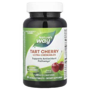 Natures Way Cereja Azeda Ultramastigáveis Cereja 90 Comprimidos Mastigáveis (400 mg por Comprimido)