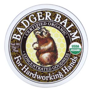 Badger Bálsamo de Texugo Orgânico para Mãos que Trabalham 21 g (075 oz)