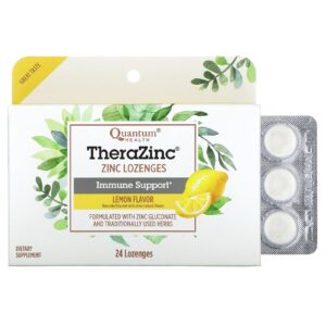 Quantum Health TheraZinc Suporte Imunológico Limão 24 Pastilhas