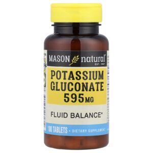 Mason Natural Gliconato de Potássio 595 mg 100 Comprimidos