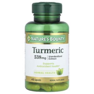 Natures Bounty Cúrcuma Extrato Padronizado 538 mg 45 Cápsulas