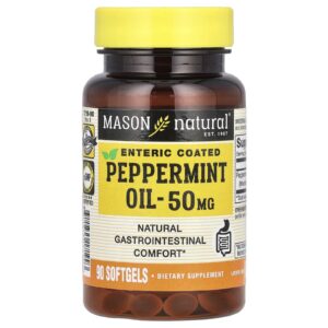 Mason Natural Peppermint Oil 50 mg 90 Cápsulas em Gel