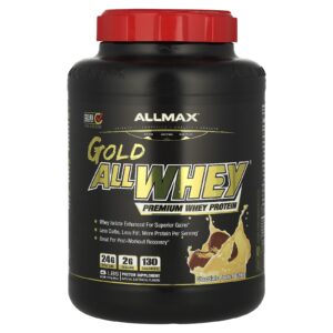 ALLMAX Gold AllWhey Proteína Whey Premium Manteiga de Amendoim com Chocolate 227 kg (5 lbs.)