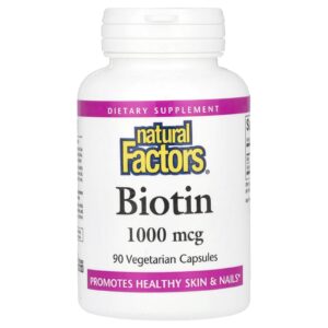 Natural Factors Biotina 1.000 mcg 90 Cápsulas Vegetarianas