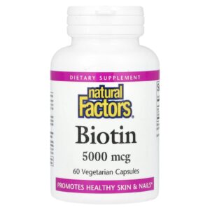 Natural Factors Biotina 5.000 mcg 60 Cápsulas Vegetarianas