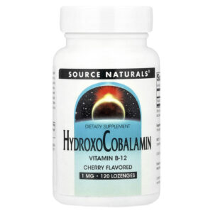 Source Naturals HidroxoCobalamina Vitamina B12 Cereja 1 mg 120 Pastilhas
