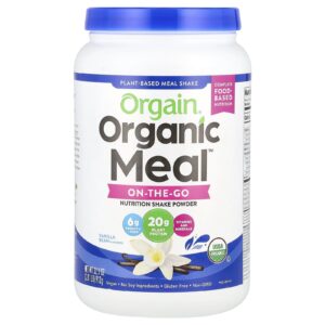 Orgain Refeição Orgânica Nutrição em Pó Completa Feijão de Baunilha 912 g (201 lbs)