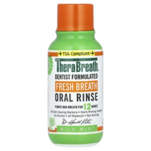 TheraBreath Enxaguante Bucal para um Hálito Fresco Sabor Menta Suave 3 fl oz (88.7 ml)
