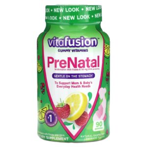 VitaFusion Vitaminas em Goma Pré-natal Limonada de Framboesa Natural 90 Gomas