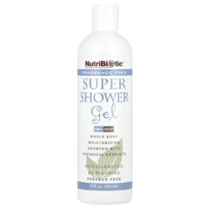 NutriBiotic Supergel de Banho Sem Perfume Não Sabão 12 fl oz (355 ml)