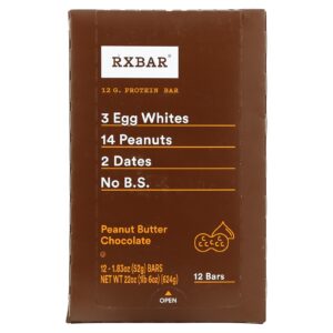 RXBAR Barra de Proteínas Manteiga de Amendoim e Chocolate 12 Barras 52 g (183 oz) Cada