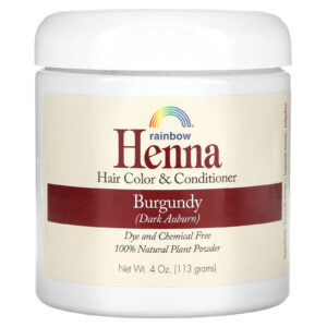 Rainbow Research Henna Coloração e Condicionador Burgundy (Castanho Avermelhado Escuro 4 oz (113 g)