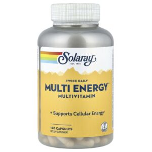 Solaray Multivitamínico Twice Daily Multi Energy™ Sem Ferro 120 Cápsulas