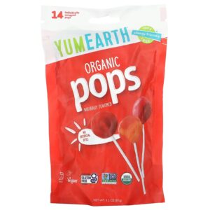 YumEarth Pirulitos Orgânicos Sabores Sortidos 14 Pirulitos Embalados Individualmente 87 g (31 oz)