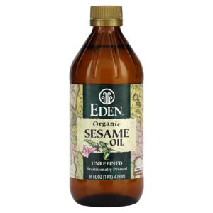 Eden Foods Óleo de Gergelim Orgânico Não Refinado 16 onças fluidas (473 mL)