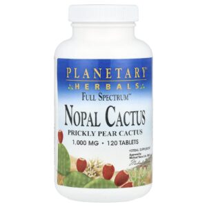 Planetary Herbals Nopal Cactus Espectro Completo Cacto de Pera Espinhosa 1000 mg 120 Comprimidos