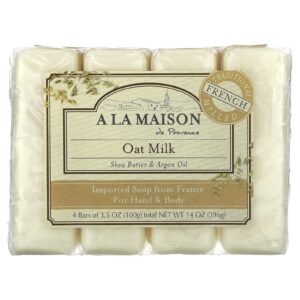 A La Maison de Provence Sabonete para Mãos e Corpo Leite de Aveia 4 Barras 100 g (35 oz) cada