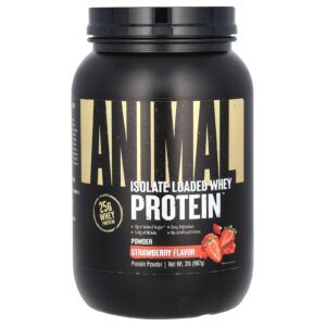 Animal Proteína Whey em Pó Isolada Carregada Morango 907 g (2 lb)