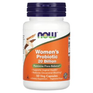 NOW Foods Probiótico para Mulheres 20 Bilhões 50 Cápsulas Vegetais