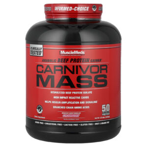 MuscleMeds Carnivor Mass Ganho de Proteína Anabólica de Carne Morango 2.698 g (579 lb)