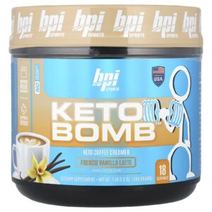BPI Sports Keto Bomb Creme Cetogênico para Café e Chá Latte de Baunilha Francesa 468 g (1 lb 05 oz)