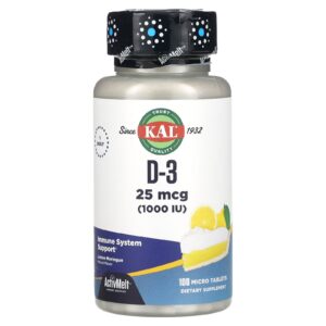 KAL D-3 Merengue de Limão 25 mcg (1.000 UI) 100 Microcomprimidos
