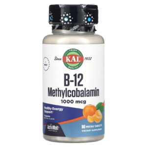 KAL B-12 e Mecobalamina Tangerina 1.000 mcg 90 Microcomprimidos