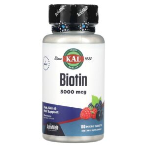 KAL Biotina Frutos Silvestres Mistos 5.000 mcg 100 Microcomprimidos