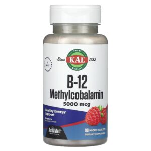 KAL B-12 e Mecobalamina Framboesa 5.000 mcg 90 Microcomprimidos