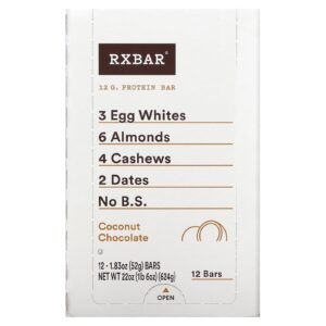 RXBAR Barra de Proteínas Chocolate de Coco 12 Barras 52 g (183 oz) Cada