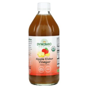 Dynamic Health Tônico Detox de Vinagre de Sidra de Maçã Certificada Orgânica frasco de 16 oz (473 ml)