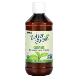 NOW Foods Orgânico BetterStevia Adoçante Líquido com Zero Calorias 8 fl oz (237 ml)