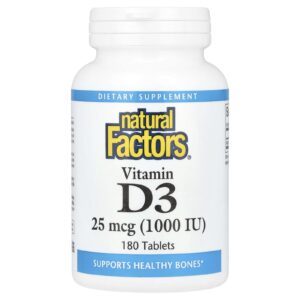 Natural Factors Vitamina D3 25 mcg (1.000 UI) 180 Comprimidos
