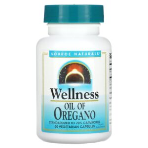 Source Naturals Bem-Estar Óleo de Orégano 45 mg 60 Cápsulas Vegetarianas