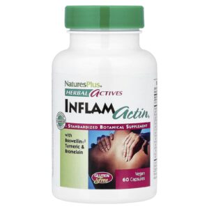 NaturesPlus Herbal Actives InflamActin 60 Cápsulas Veganas