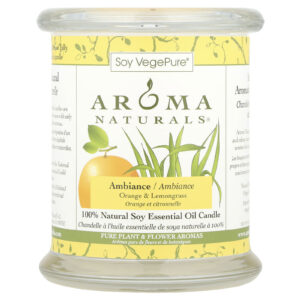 Aroma Naturals Soy VegePure Vela de Óleos Essenciais de Soja 100% Natural Ambientação Laranja e Capim-limão 88 oz (260 g)