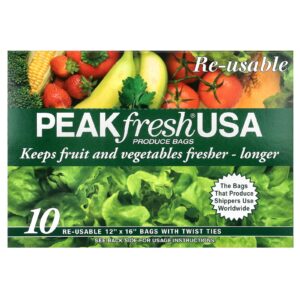 PEAKfresh USA Produzir Sacos com Gravatas Torcidas Reutilizáveis 10 Sacos