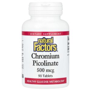 Natural Factors Picolinato de Cromo 500 mcg 90 Comprimidos