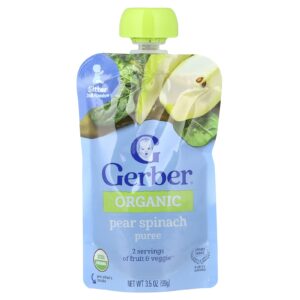 Gerber Purê Orgânico 2nd Foods® Espinafre e Pera 99 g (35 oz)