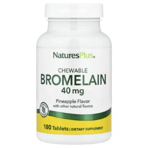 NaturesPlus Bromelaína Mastigável Abacaxi 40 mg 180 Comprimidos