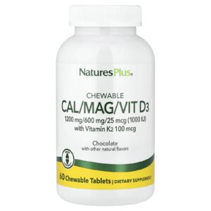 NaturesPlus Mastigável Cal / Mag / Vit D3 Chocolate 60 Comprimidos Mastigáveis