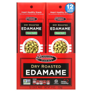 Seapoint Farms Edamame Torrado a Seco Sal Marinho 12 Pacotes 45 g (158 oz) Cada