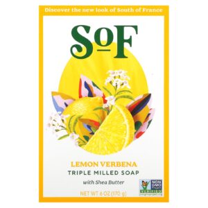 SoF Sabonete Triplamente Moído com Manteiga de Karité Lemon Verbena 170 g (6 oz)