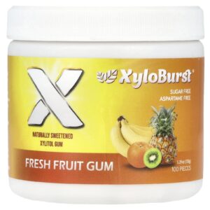Xyloburst Goma de mascar de xilitol Frutas Frescas 150 g (529 oz) 100 Pieces