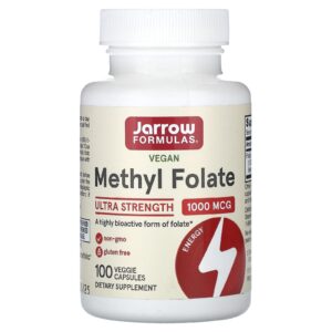 Jarrow Formulas Methyl Folate Ultrapotência 1.000 mcg 100 Cápsulas Vegetais