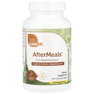Zahler AfterMeals™ Enzimas à Base de Frutas+ 100 Comprimidos Mastigáveis
